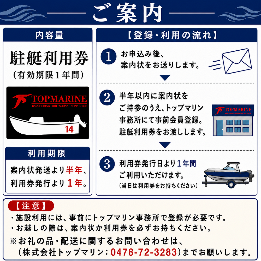 駐艇利用券　船の大きさ/14フィート